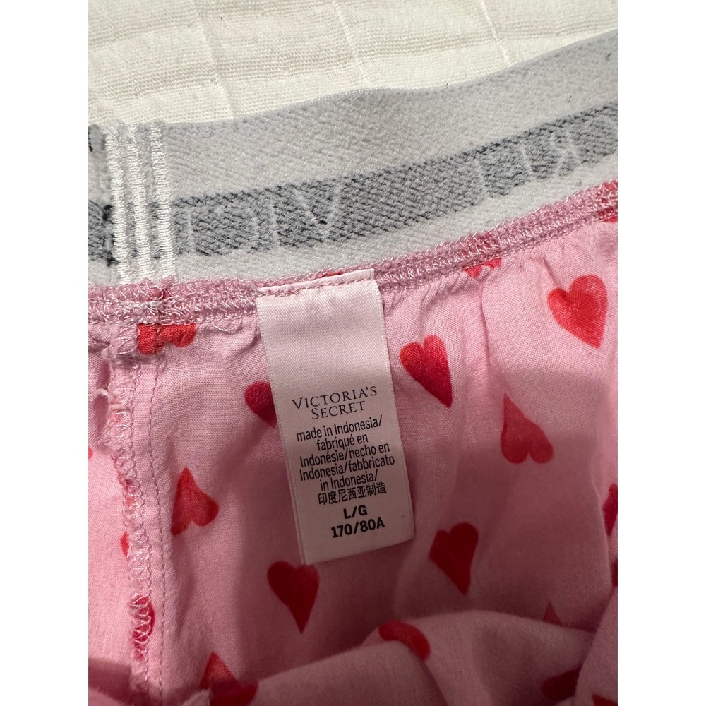 Victoria's Secret Pink Heart Print Pajama Shorts Boxers Branded Waistband Large - Picture 4 of 5